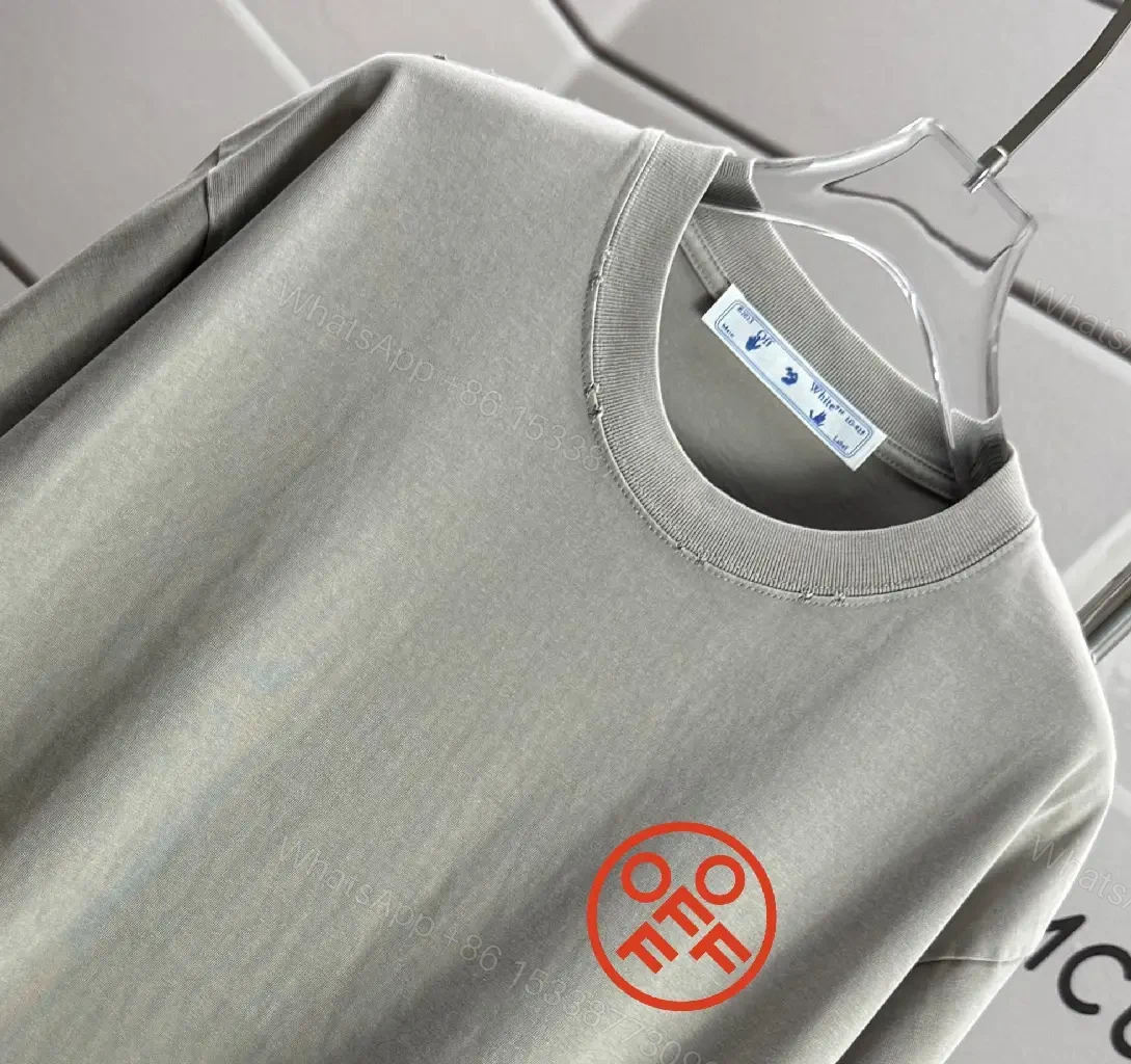 View 8 of Grey Cotton Blend Relaxed Tee with Subtle Logo