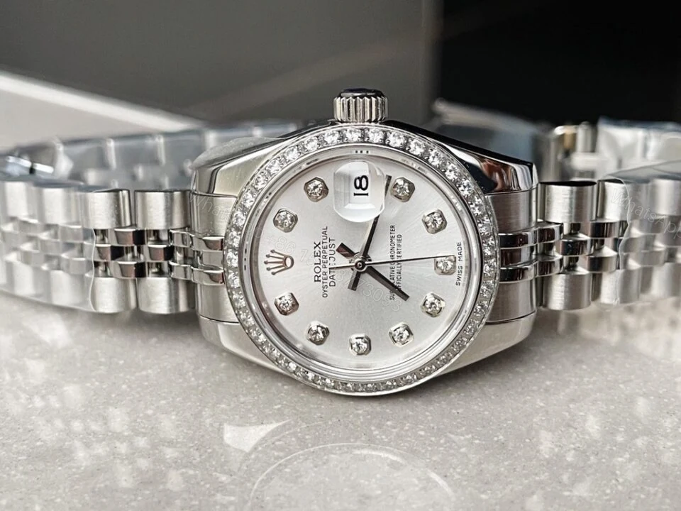 View 4 of Rolex Datejust ladies 28mm silver dial fluted bezel