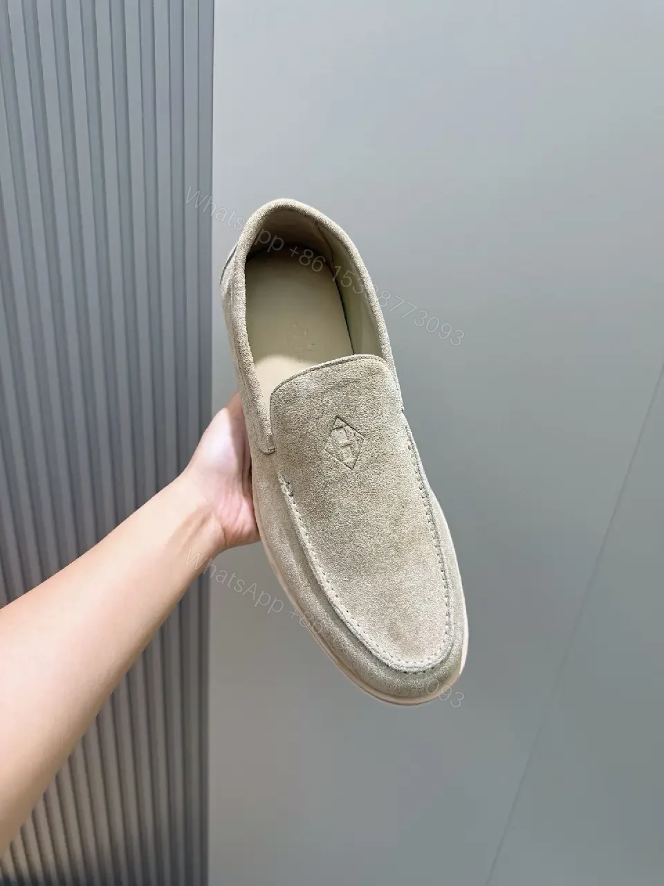 View 5 of Textured Suede High-Top Slip-Ons with Subtle Detailing