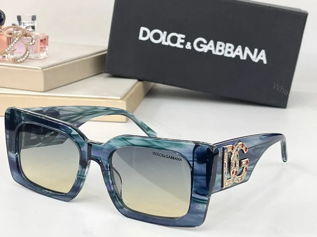 View 5 of Bold Black Square Sunglasses â€“ Crystal DG Emblem â€“ Luxury Statement