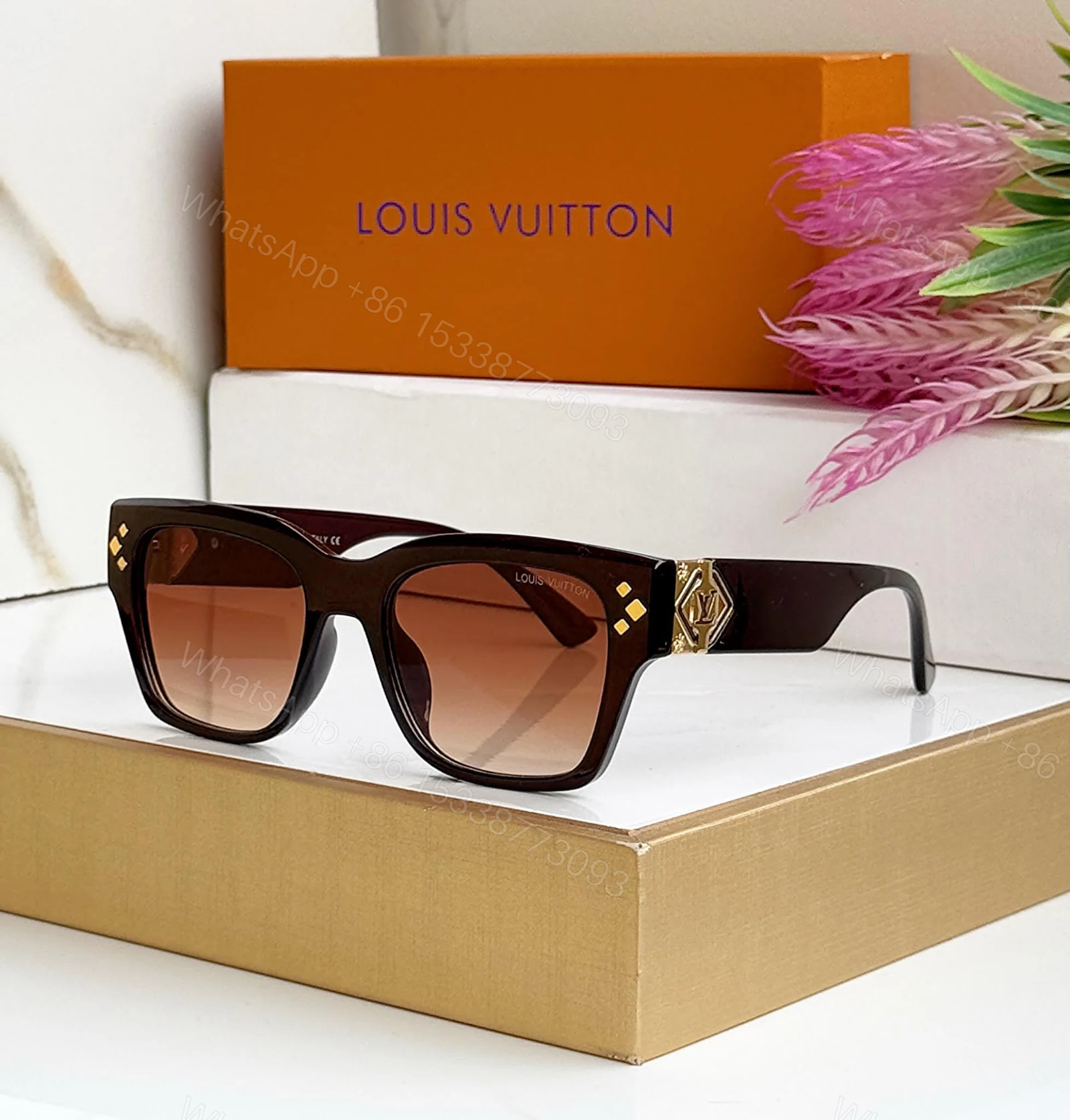 View 3 of Louis Vuitton Square Brown Gradient Sunglasses