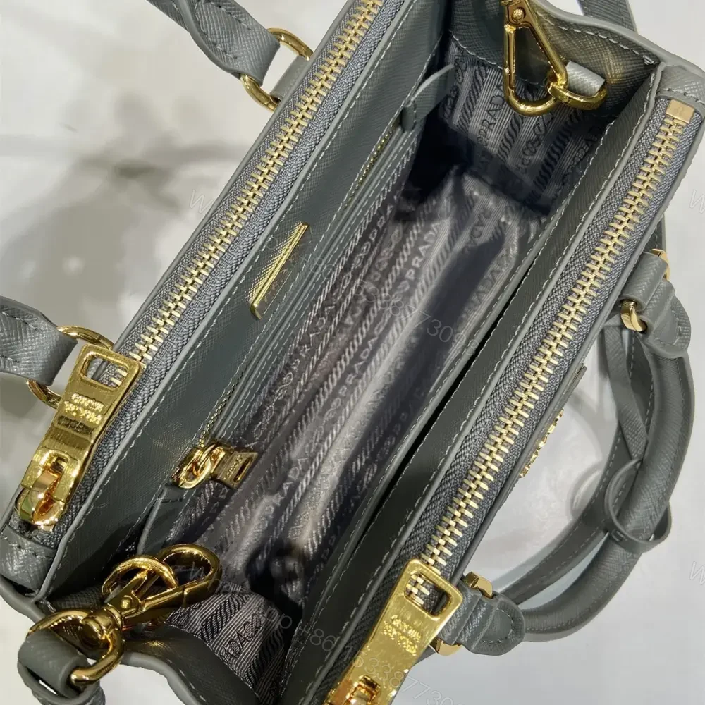 View 8 of 高仿Prada*Galleria系列1BA916紋理牛皮單肩包石墨灰Mini免檢版