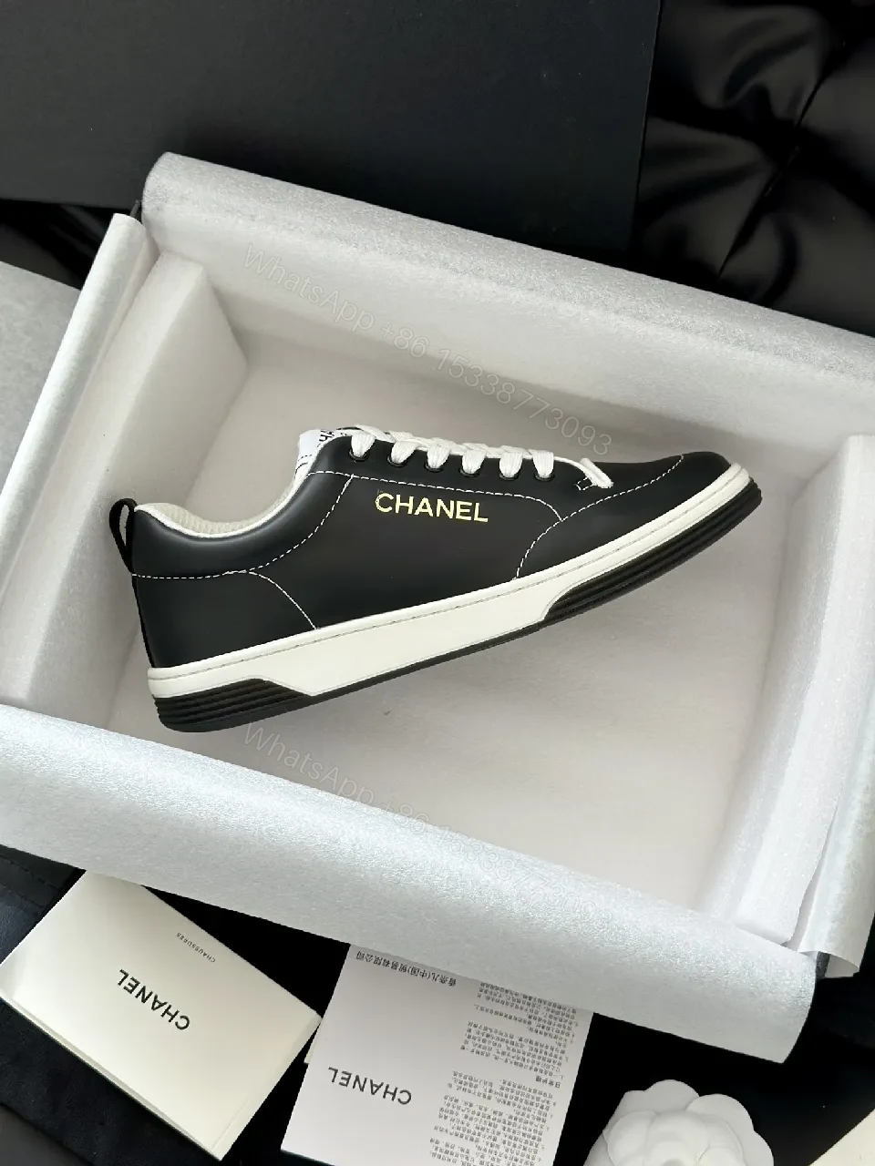 View 3 of Black Leather Sneakers - Minimalist Luxury, Everyday Comfort