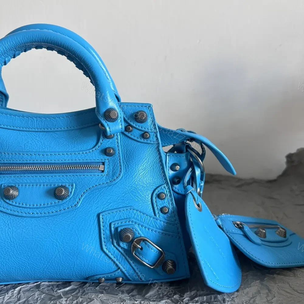 View 4 of 高仿Balenciaga*NeoCagole系列機車包藍色
