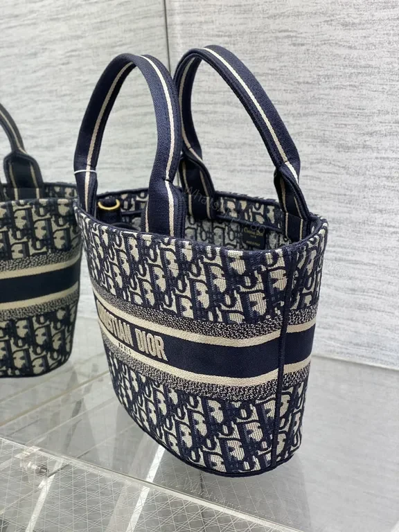 View 3 of Compact Icon Bag: Denim-Inspired Tote with CHR. DIOR Logo
