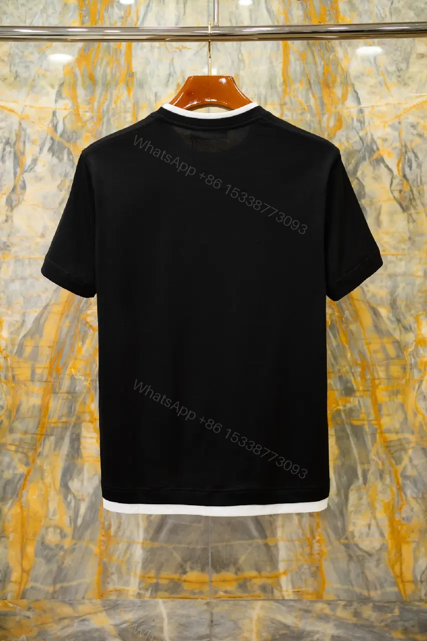 View 9 of Black Cotton Jersey T‐Shirt Relaxed Fit Dolce & Gabbana Milano Logo Tee