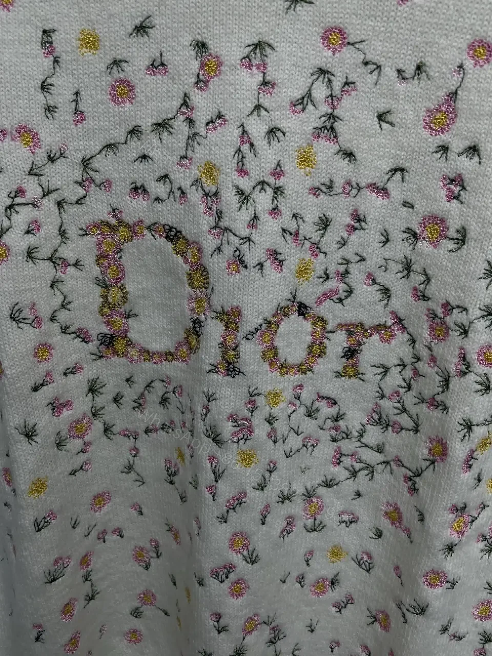 View 4 of Luxe Knit Top: Embroidered Logo with Floral Sparkle