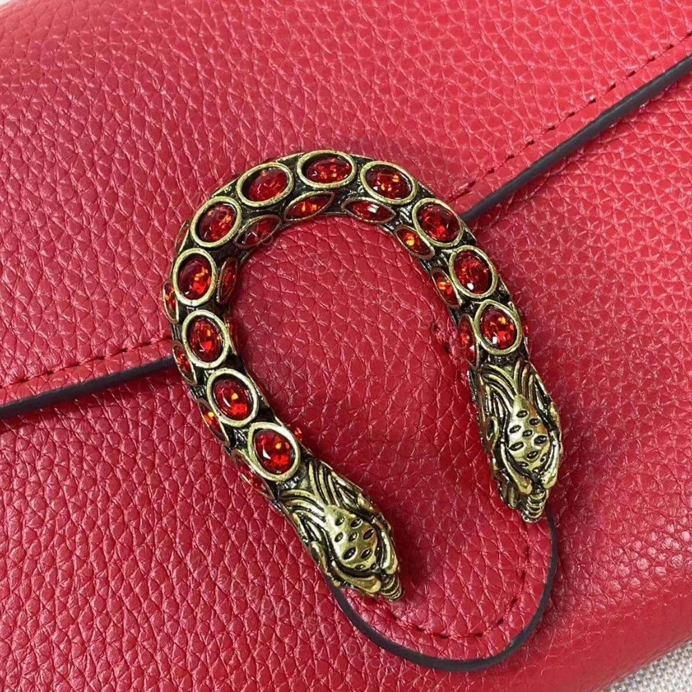 View 4 of Gucci Women Dionysus GG Supreme Chain Bag Red 20Cm 401231 CAOGX 8990