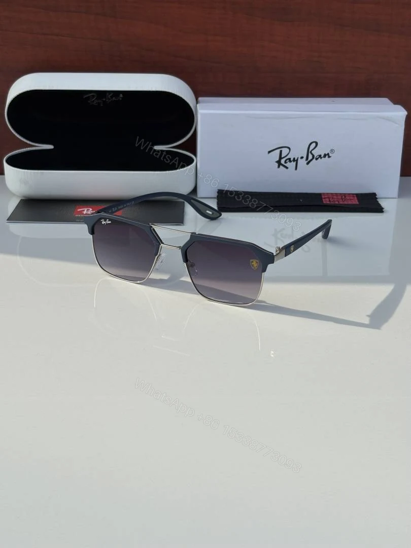 First Copy RayBan 04 Silver Blue Sunglasses — view 1