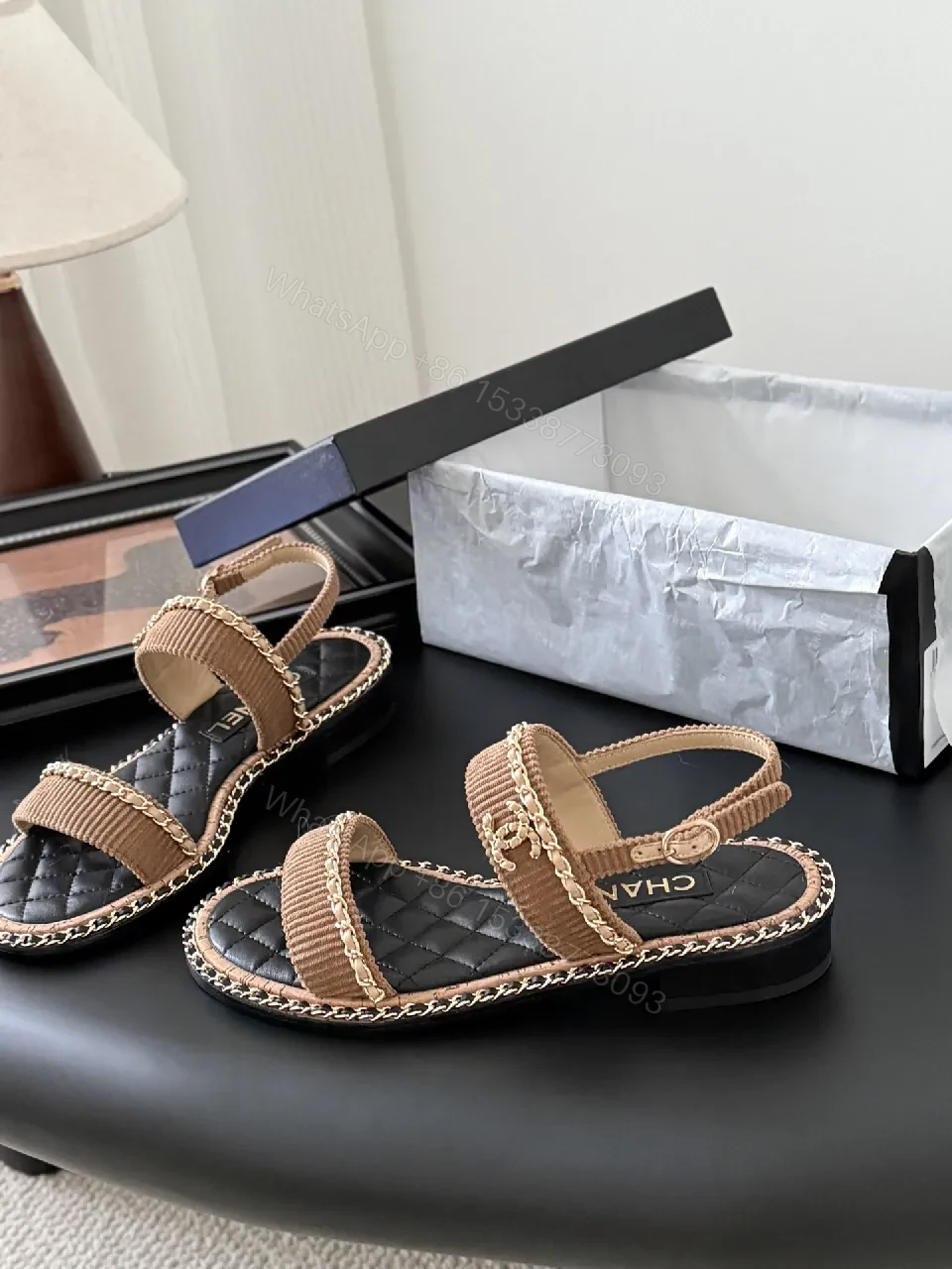 View 7 of Textured-Chic Sandals: Quilted Footbed, Rope-Edge Straps
