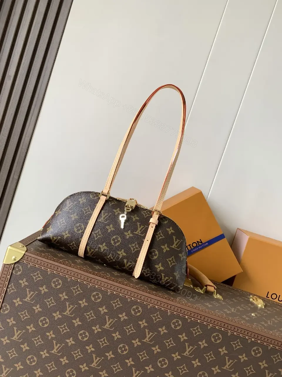 View 9 of Compact Monogram LV Handbag & Case Set – Luxury Travel Ready