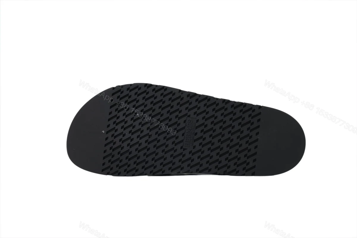 View 4 of HERMES Black Cross Strap Slides