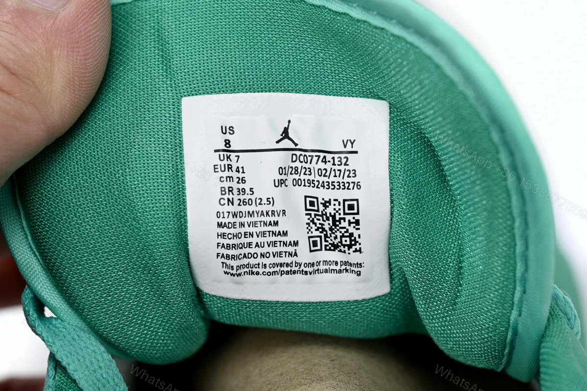 View 10 of Air Jordan aj1 Low Vintage White Green DC0774-132