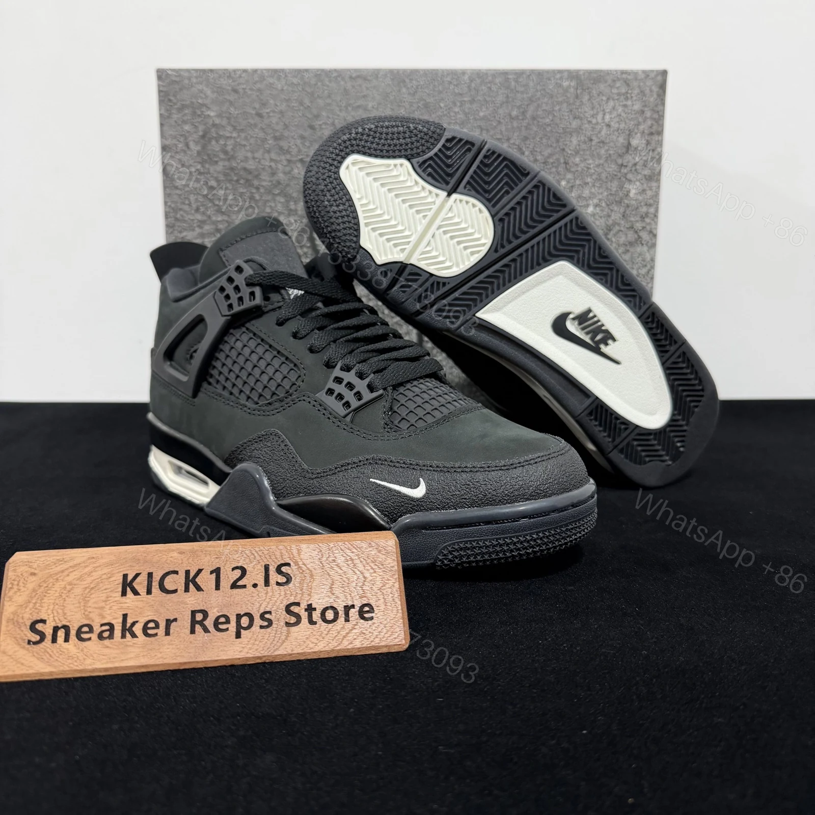 View 3 of Air Jordan 4 Retro Nigel Sylvester Brick by Brick Black