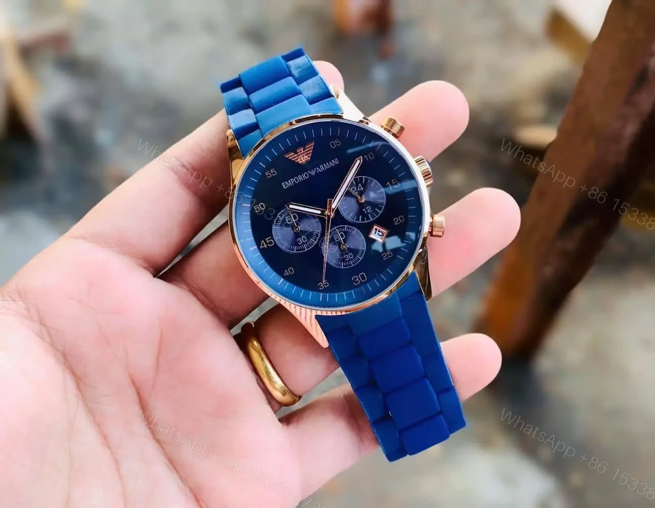 Emporio Armani Blue Silicone — view 1