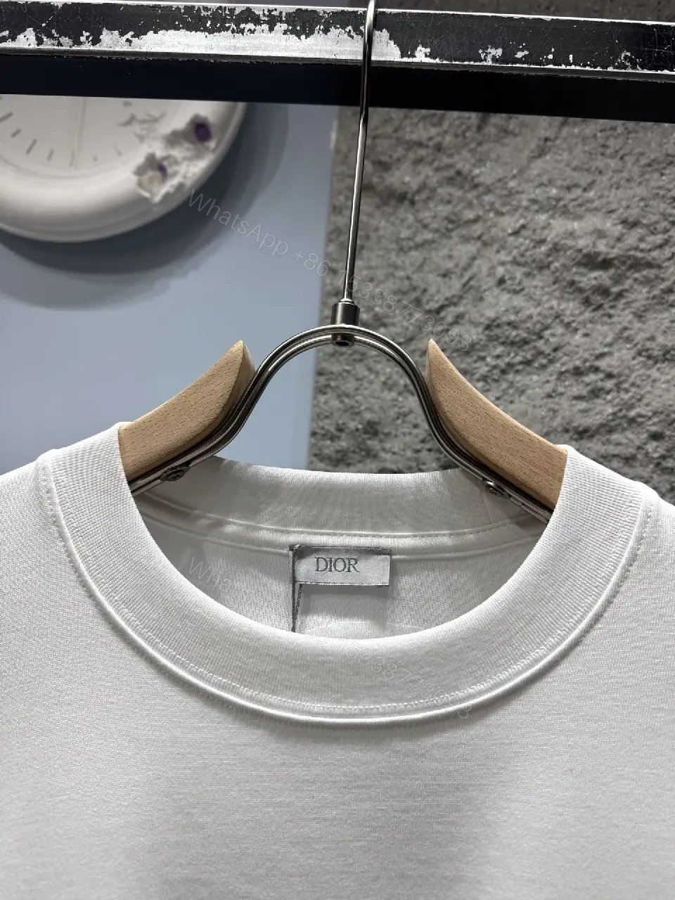 View 8 of Off-White Embroidered Cotton Tee: Relaxed Luxury Everyday Shirt