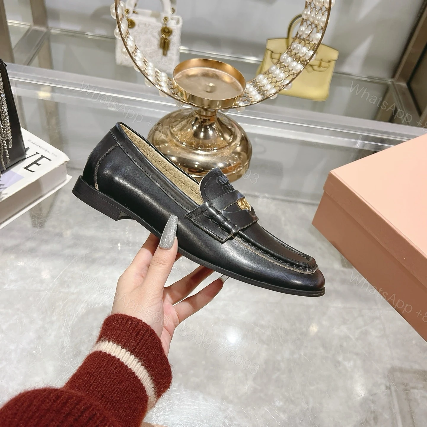 View 3 of MIUMIU LEATHER LOAFERS BLACK 5D398E 248 F0002 F 010