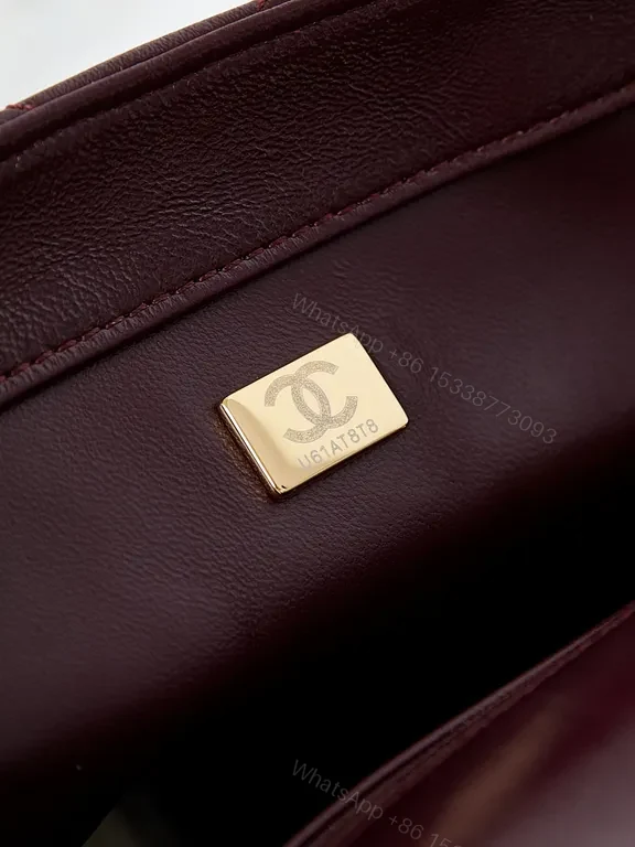 View 5 of Burgundy Quilted Chain Bag: Luxury Classic with Modern Edge