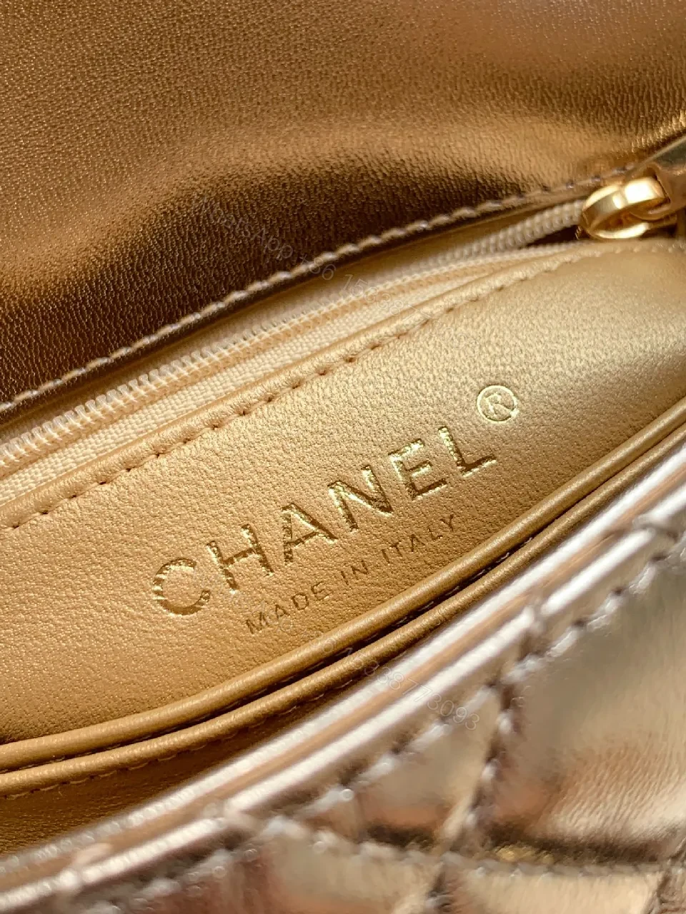 View 2 of Quilted Metallic Top-Handle Bag: Signature Charm