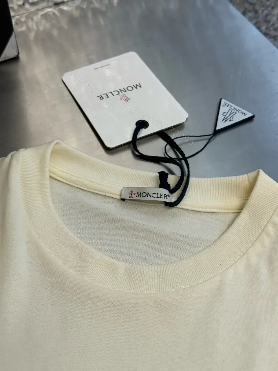 View 10 of White Cotton Relaxed T-shirt with Cursive Text Logo, Short Sleeves