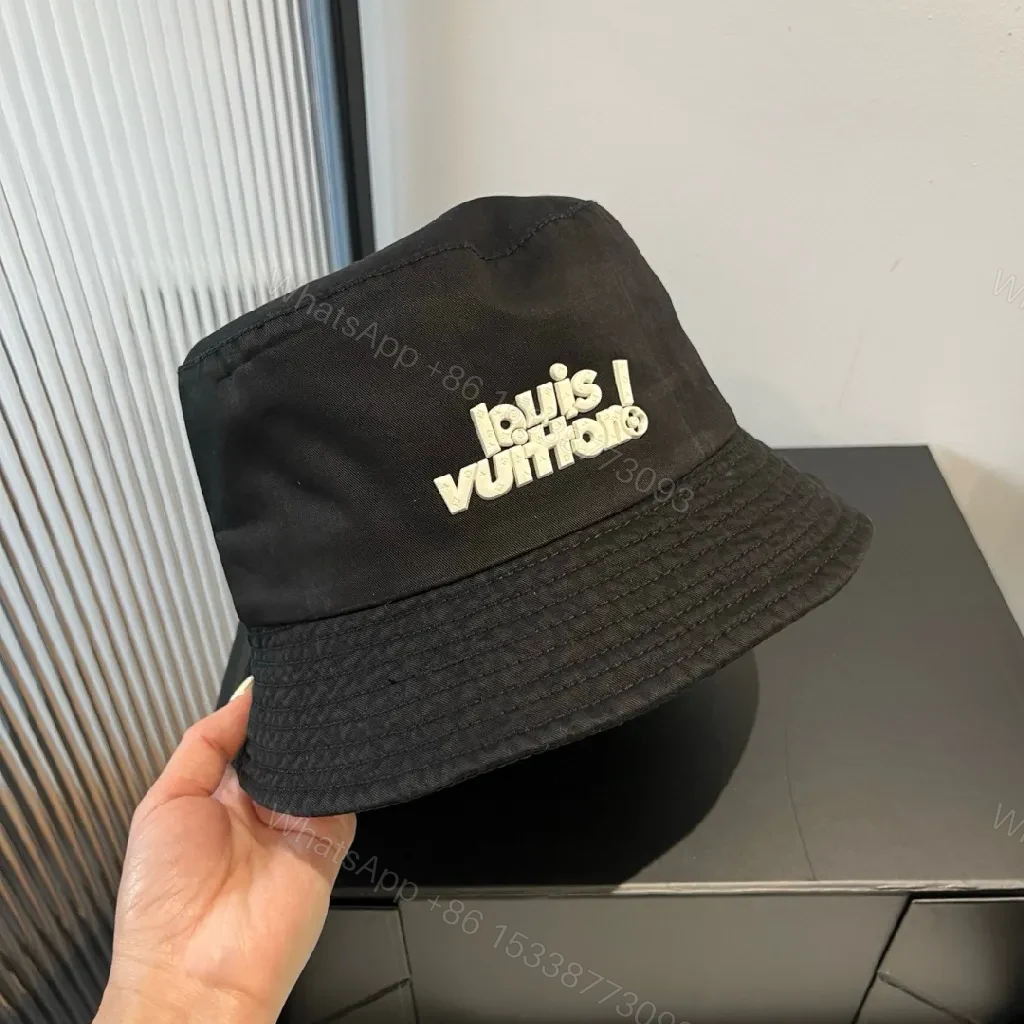 View 6 of Black Nylon Bucket Hat Minimalist Logo Embroidery Hat