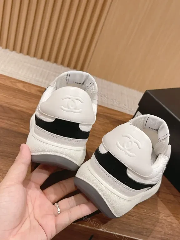 View 9 of White Luxe Chanel-Inspired Cloud Sneakers: Sculpted Comfort