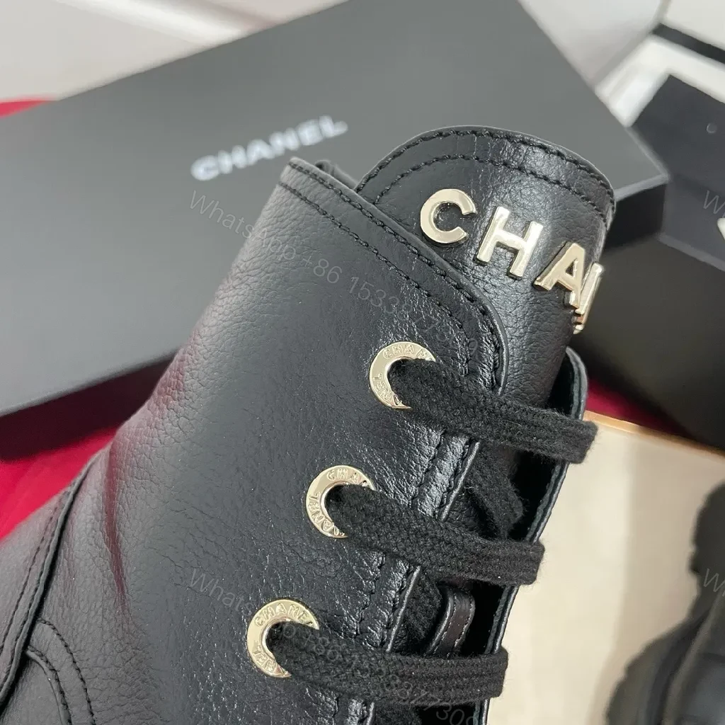 View 5 of Bold Leather Combat Boots | Luxe Street-Style, All-Day Comfort