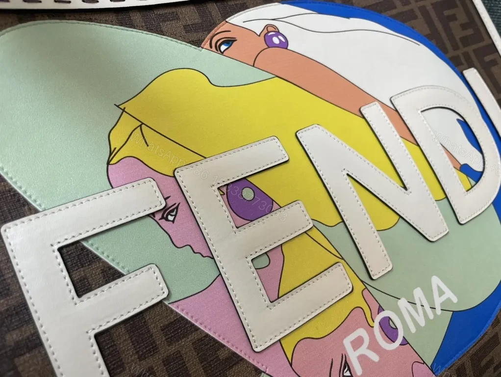 View 5 of Bold Fendi-Inspired Canvas Handbag: Modern Luxury