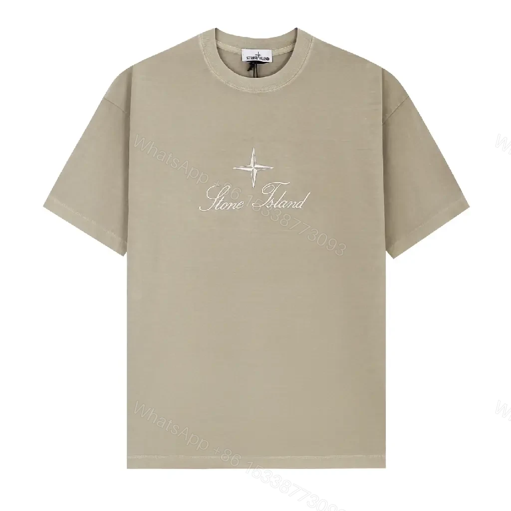 View 2 of Beige Stone Island Graphic Tee - Elevated Casual Comfort