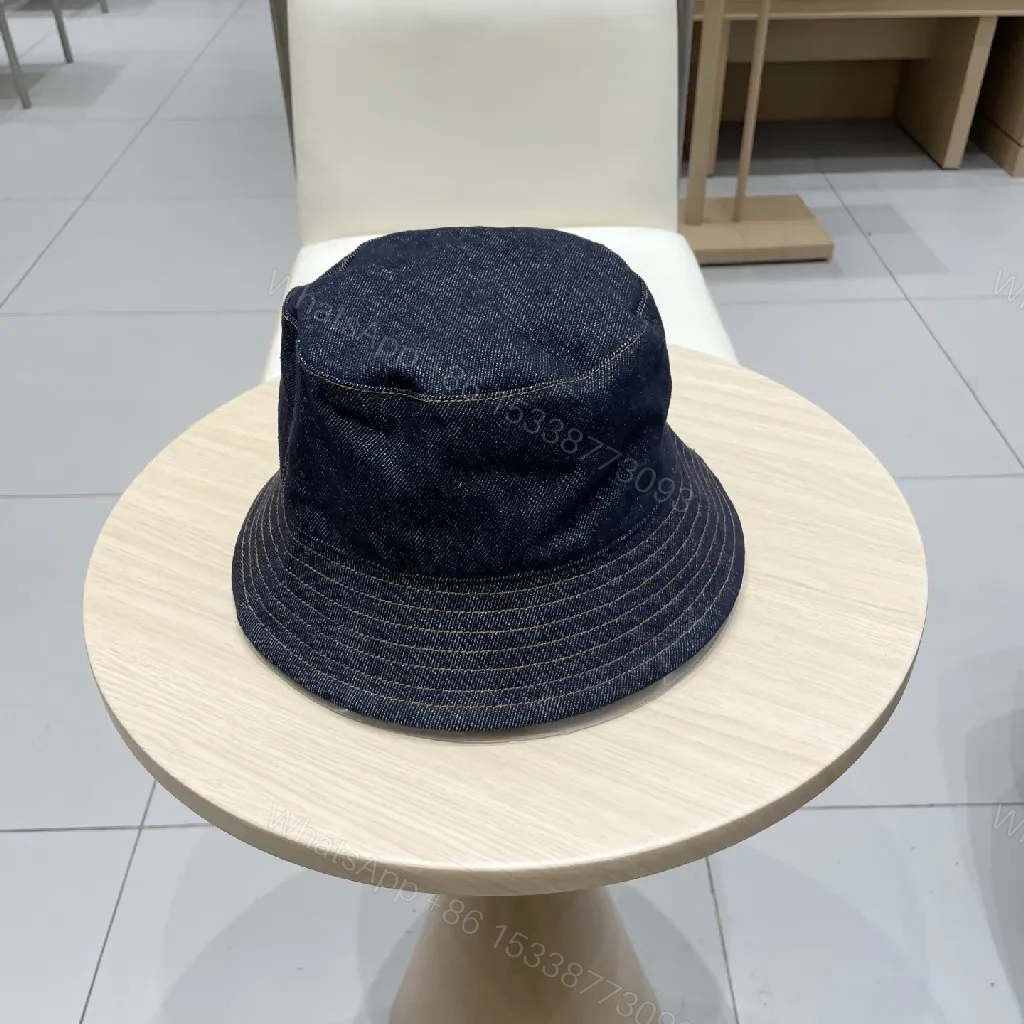 View 10 of Denim Bucket Hat + Embroidered Logo + Streetwear Chic + Luxury Detail + Hat