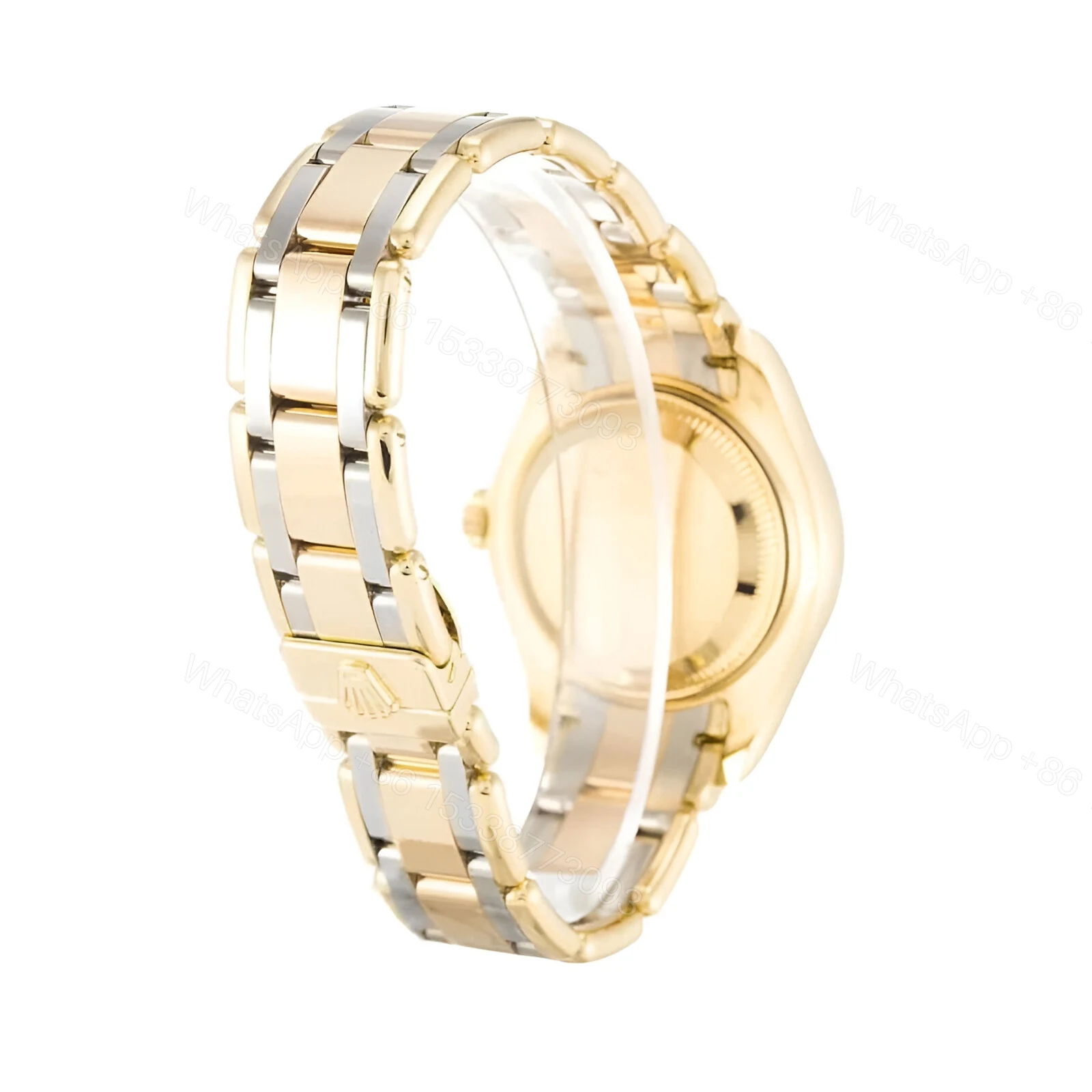 View 3 of Rolex Tridor Pearlmaster Ladies Gold & Diamond 80298-0048 Replica