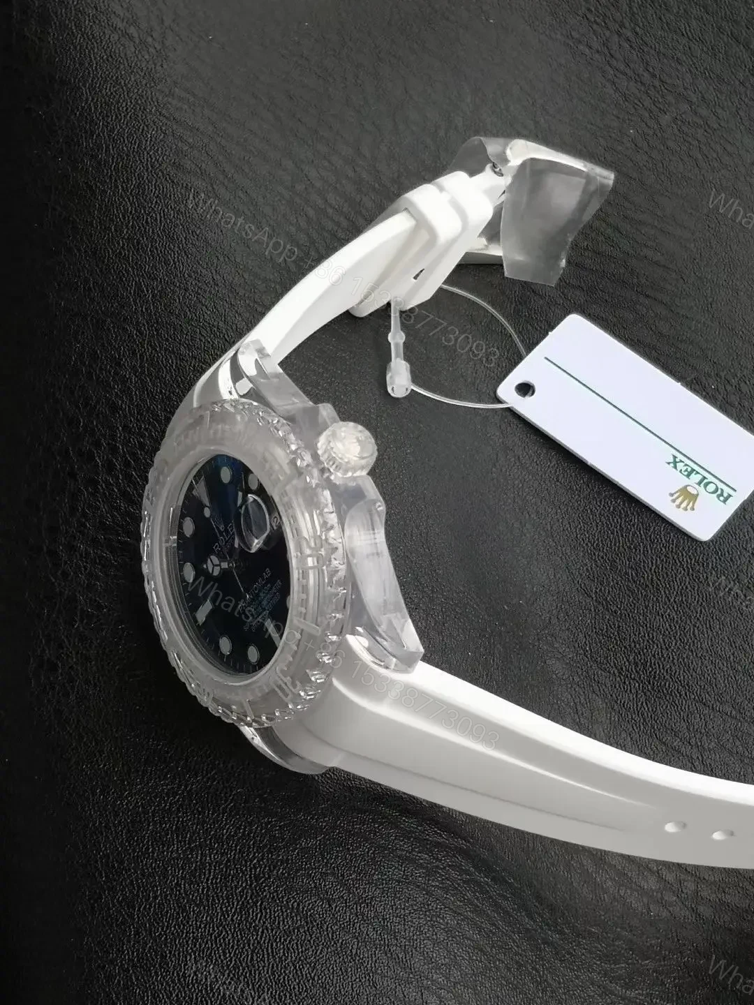 View 7 of Premium Rolex Submariner Date Phantomlab Starry Night replica 40MM White Rubber Strap Edition RG-SUB-PHANTOMLAB-STARRY-NIGHT-WHITE-RUBBER-40