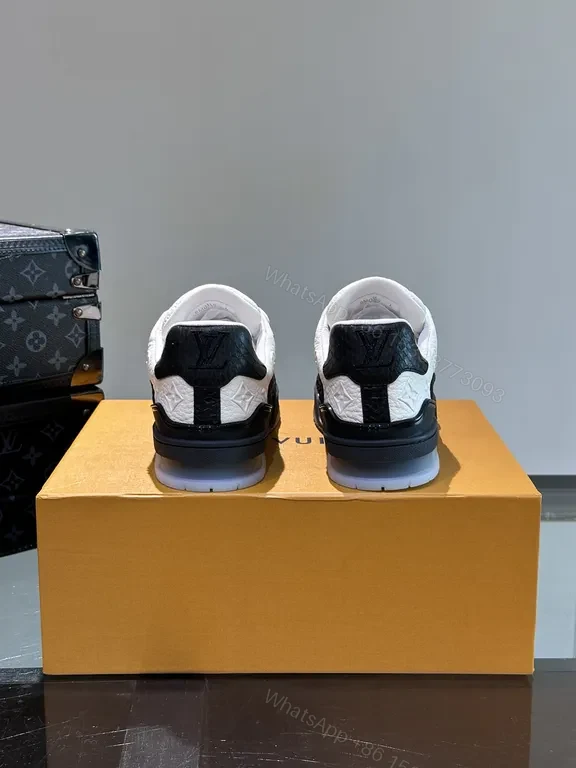 View 7 of Bold Contrast Leather Sneakers: Sculpted Comfort, Black & White