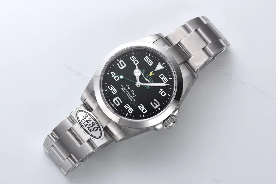 View 9 of Fake Rolex Air King Black Dial Best Oyster Bracelet 40MM ROLEX-AIRKING-BLK40