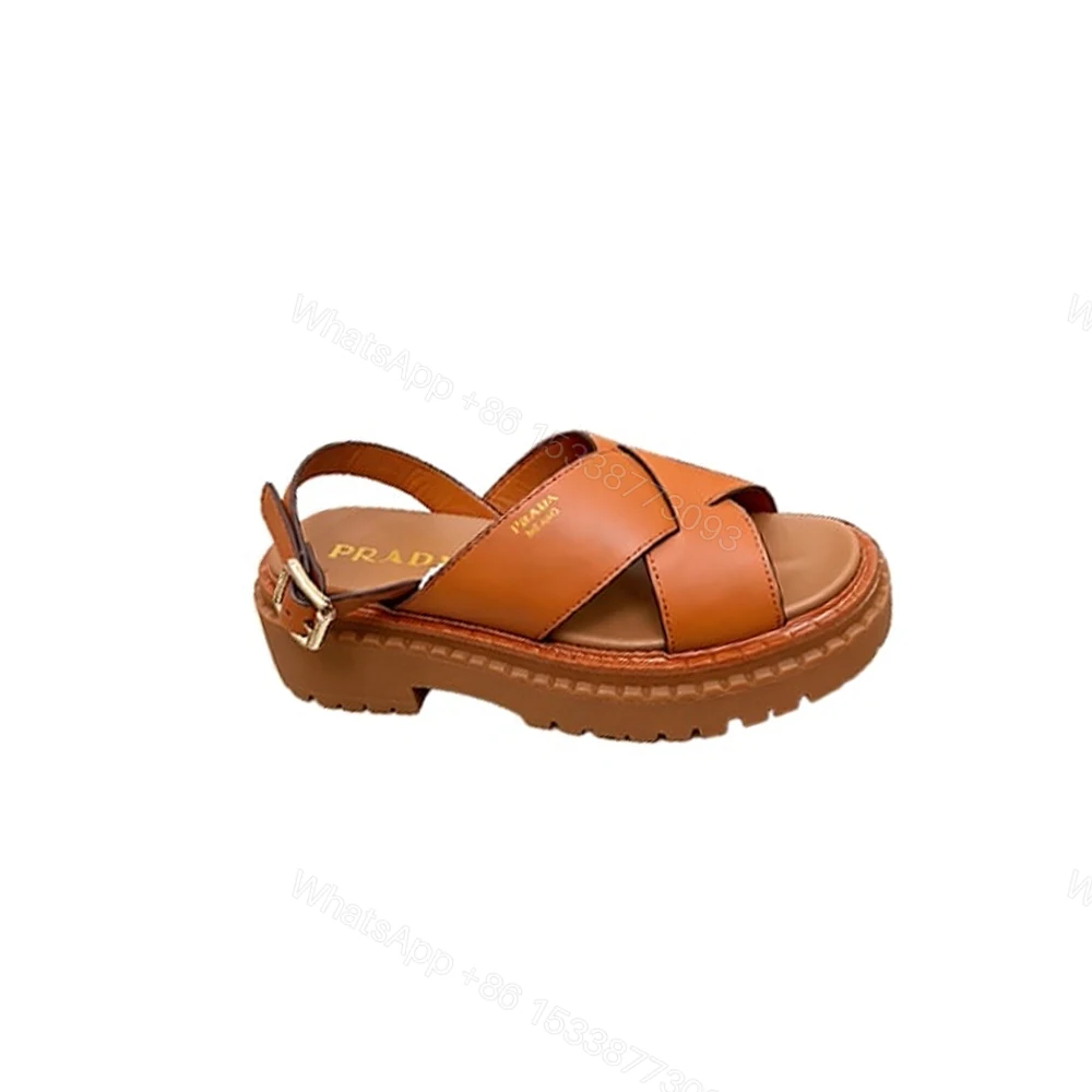 PRADA Crisscross Leather Sandals 683026 — view 1