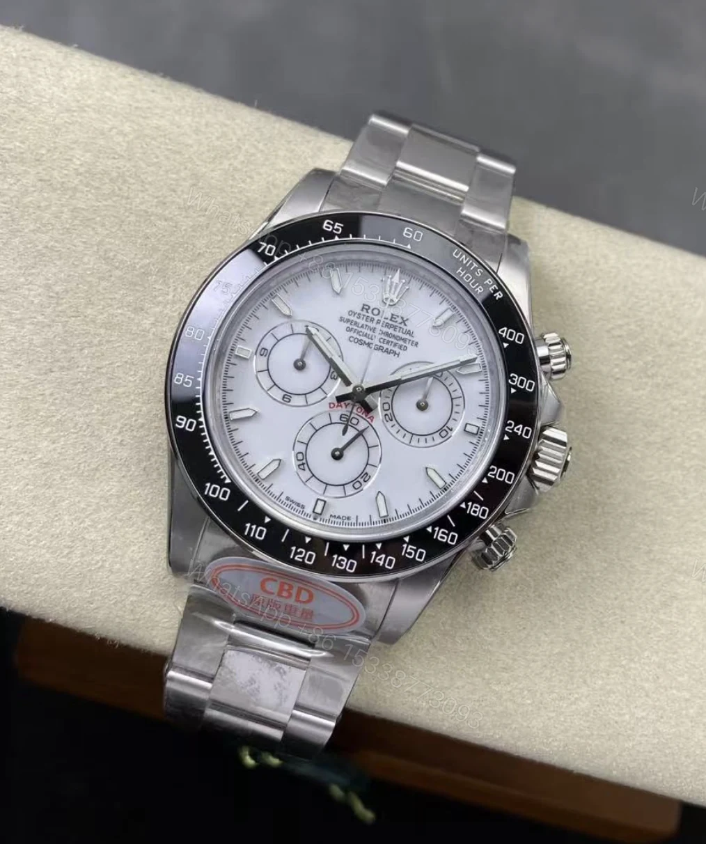 View 7 of Supe Clone Rolex Daytona 126502 Stainless Steel Platinum Rolesium White Grand Feu Enamel Dial (2026)