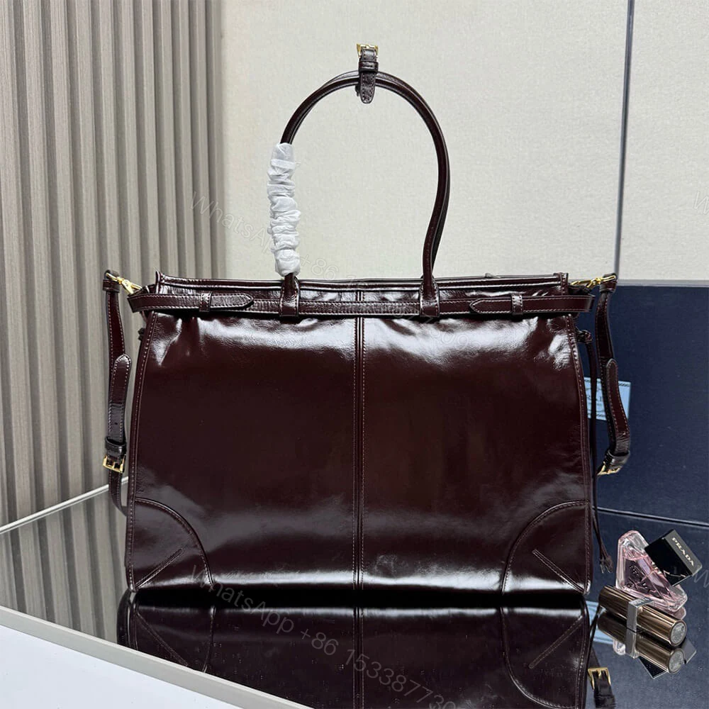 View 4 of Prada Bonnie extra-large leather handbag(HIGH-END GRADE)