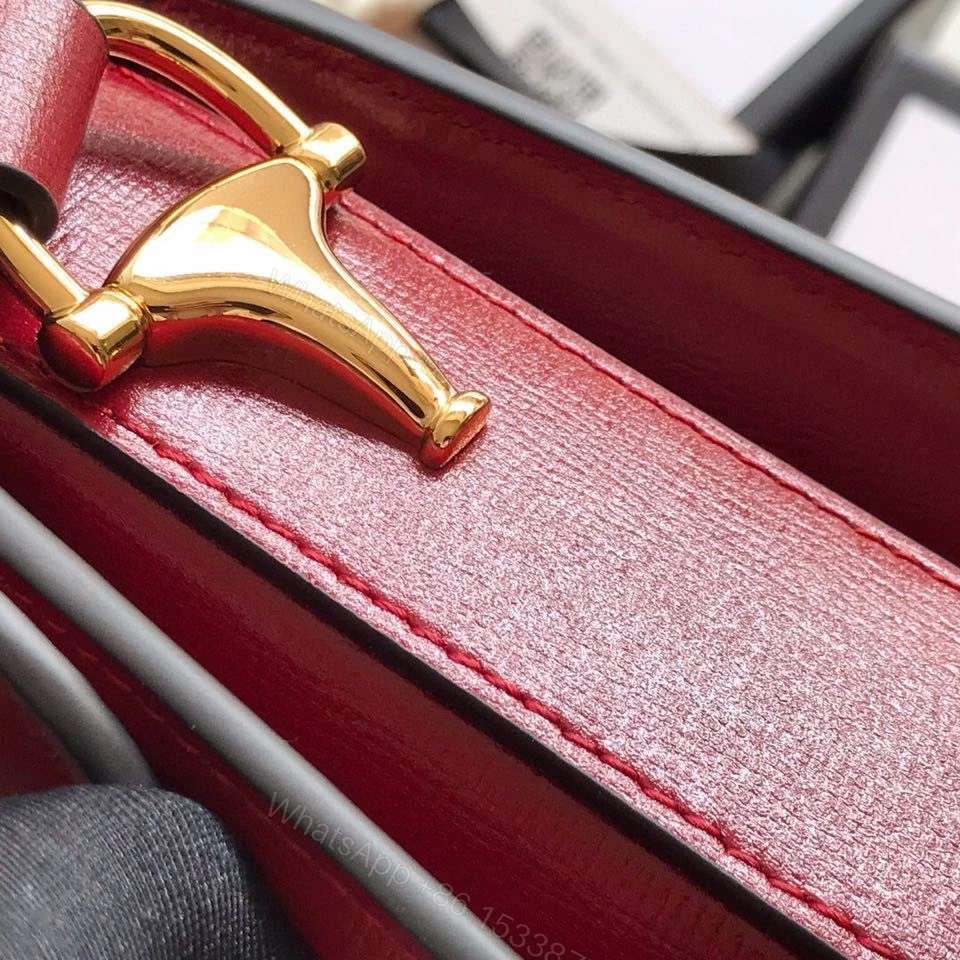 View 7 of Gucci 1955 Horsebit Women’s Handbag Super Smooth Red Leather 25cm