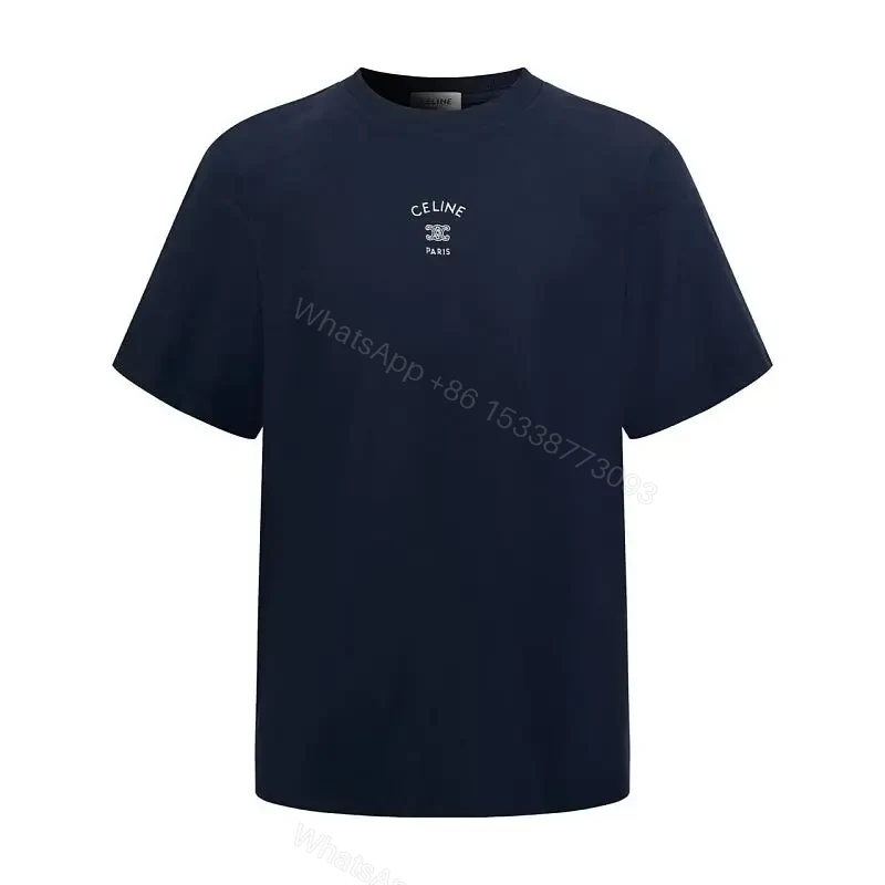 Navy Cotton T-Shirt Casual Logo Tee Classic Fit Tee — view 1