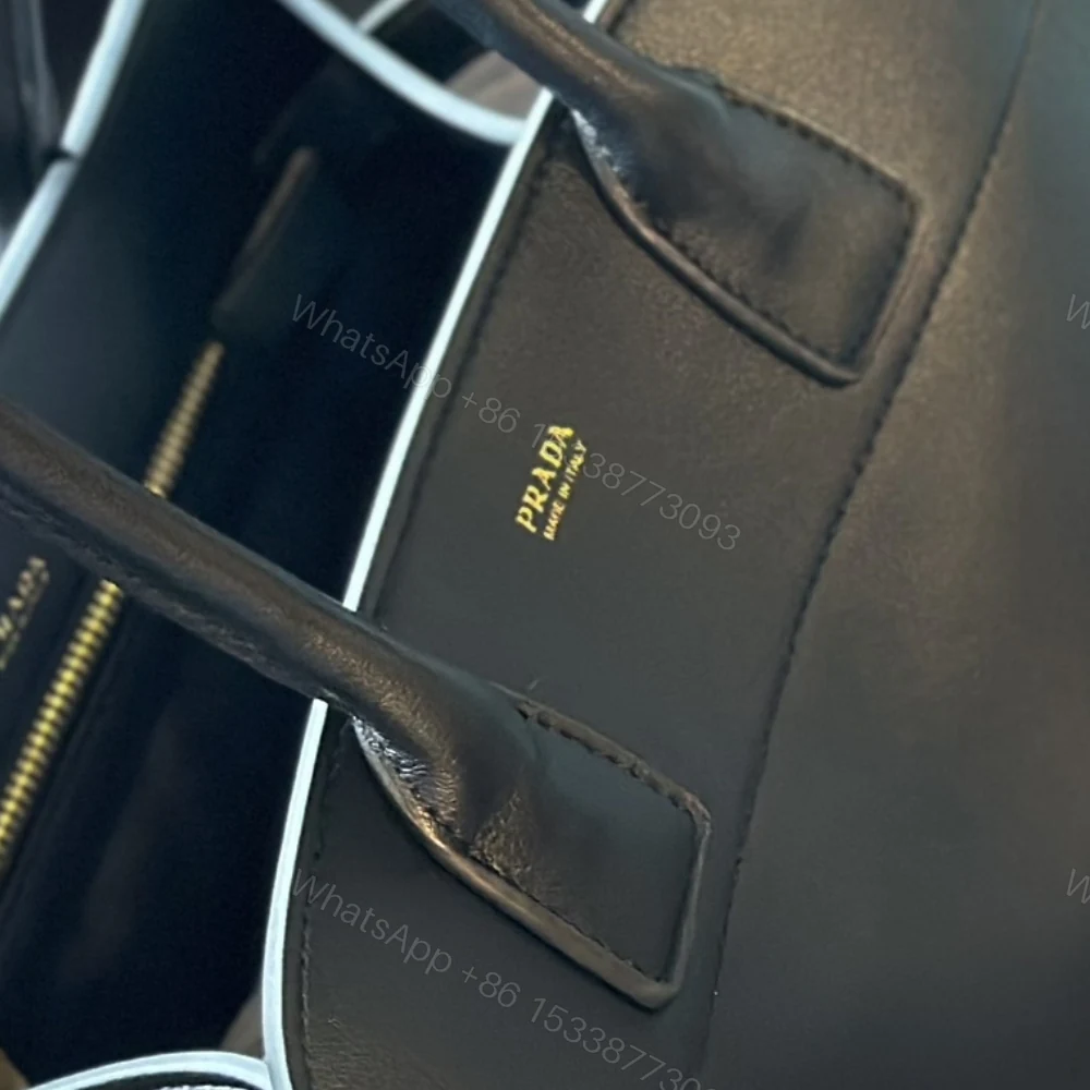 View 7 of PRADA LARGE TOTE BAG WITH BUCKLES BLACK 32CM