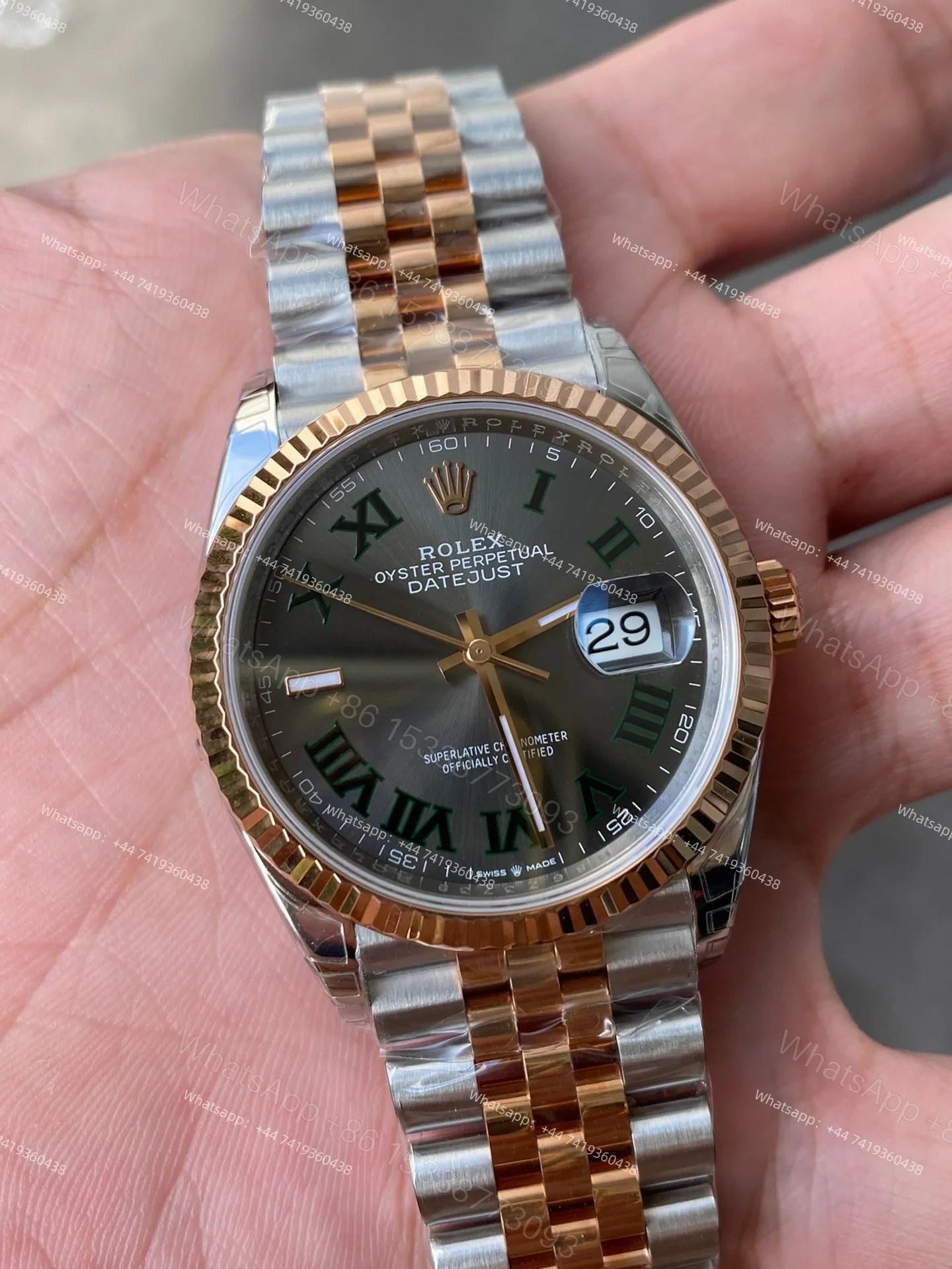 View 5 of Rolex Datejust M126231-0029 1:1 Replica Rose Gold Roman Gray Dial Jubilee 36MM 3235 Movement Super Clone Watch