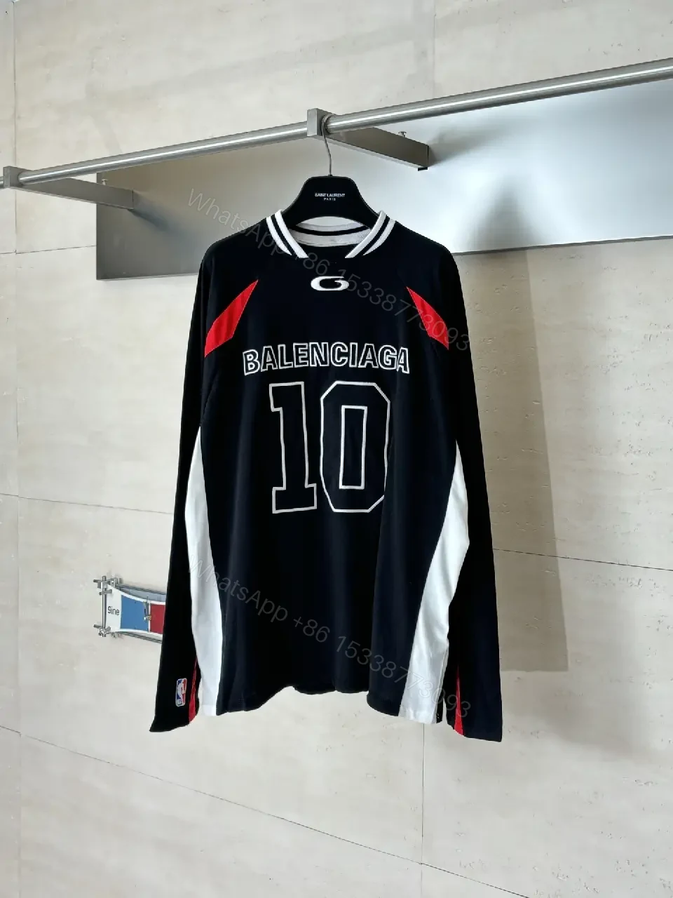 View 10 of Bold Jersey: Black Knit, Red Accents, Street Luxe Jersey