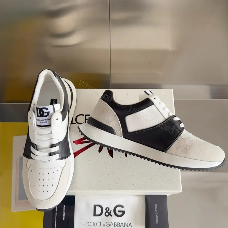 View 3 of Texture-Contrast High-Top Sneakers: Luxury Casual Streetwear (D&G)