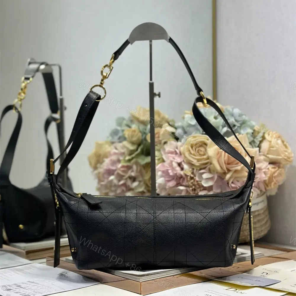 高仿Dior*D-Journey系列M2416M900小牛皮單肩包小號黑色免檢版 — view 1
