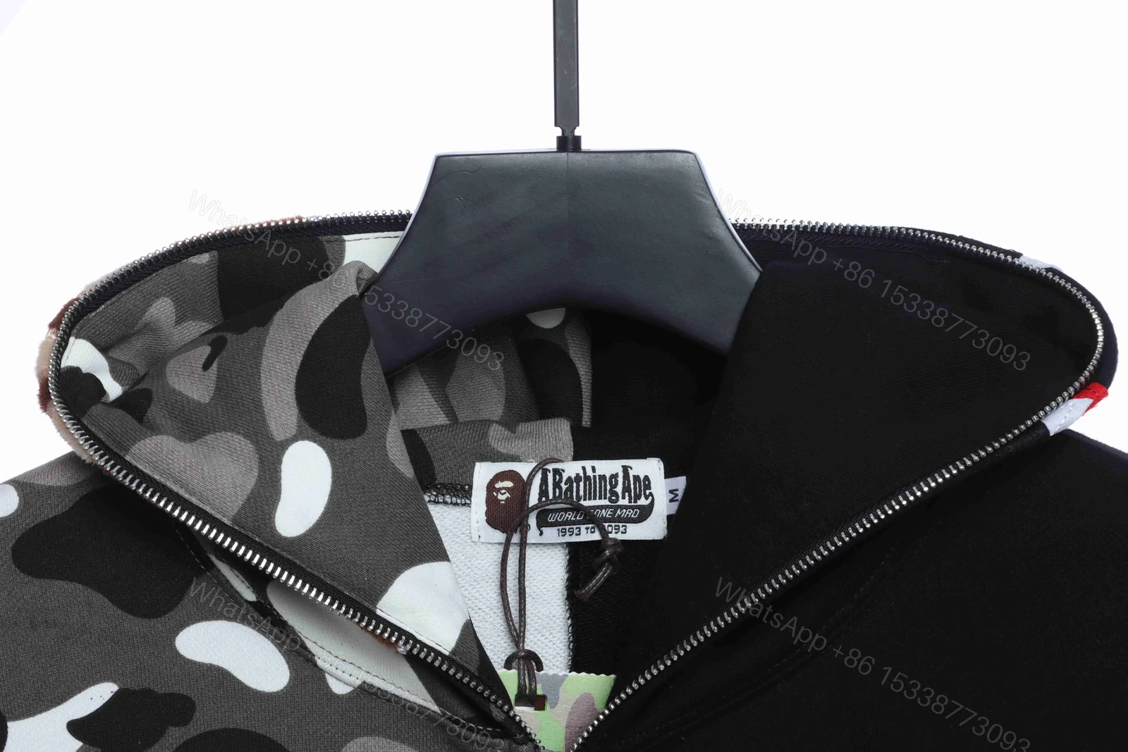 View 4 of BAPE patchwork camouflage hoodie