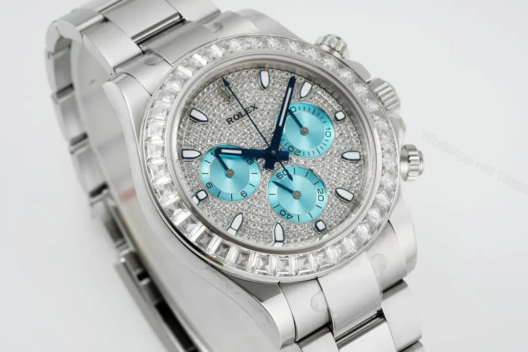 View 2 of Exquisite diamond pave daytona replica 40MM Platinum 116576TBR