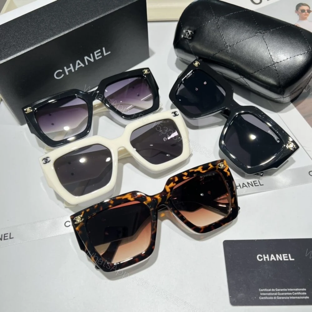 View 4 of Chanel Vintage Black White Sunglasses