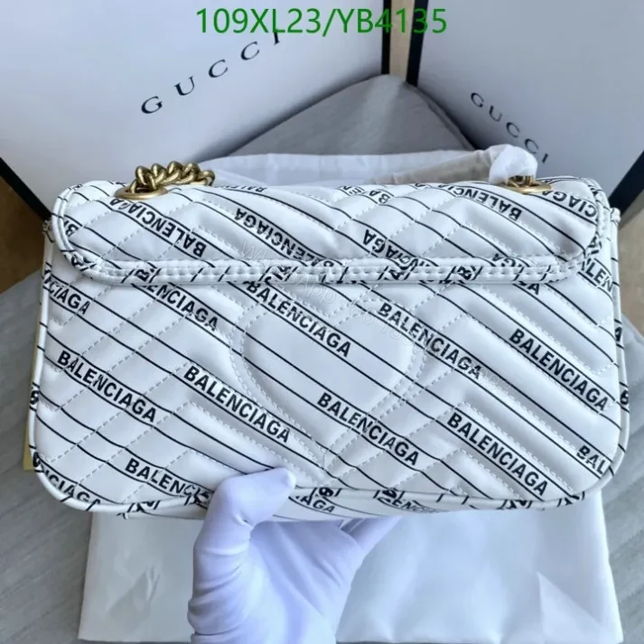 View 2 of Gucci Balenciaga GG Marmont Shoulder Bag YB413 in Leather