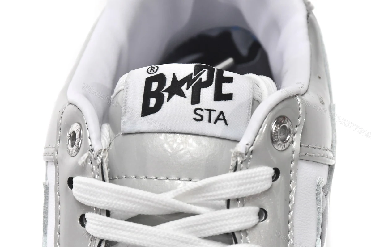View 6 of Cheap Fake BapeSta Low White Grey Mirror Surface