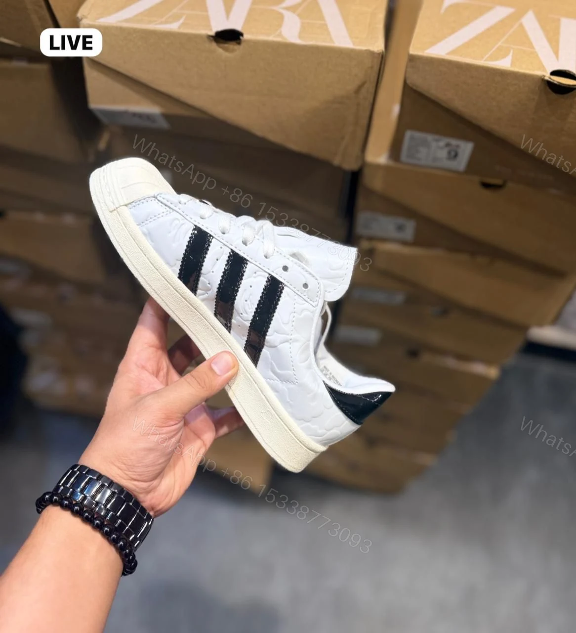View 6 of Adidas Superstar BAPE White Black First Copy Shoes — Women's | COD India